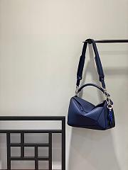 Loewe Small Puzzle in Navy Blue Satin Calfskin 89183 - 3