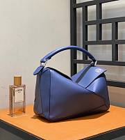 Loewe Small Puzzle in Navy Blue Satin Calfskin 89183 - 4