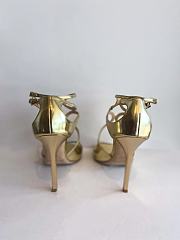 Jimmy Choo Azia Patent Ankle-Strap Sandals in Gold - 6