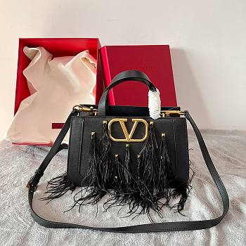 Valentino Vlogo Signature Small Leather Handbags with Feathers 