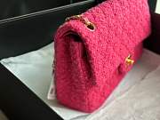 CC Flapbag Medium Hot Pink Cashmere Tweed & Gold-Tone Metal - 5