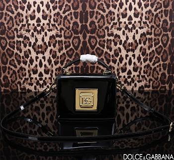 Dolce & Gabbana Foiled 18.5 Top-handle Black Leather 1896 