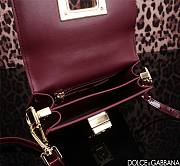 D&G Foiled 18.5 Top-handle Wine Red Leather 1894 - 4