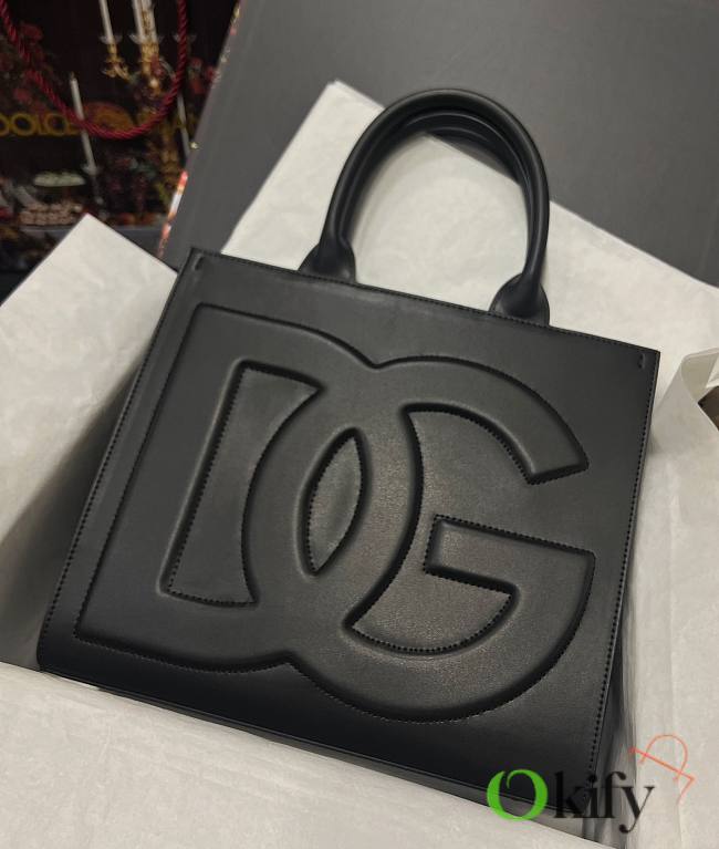 D&G Shopping Bag Black Leather 1891 - 1