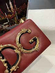 D&G Girls Shoulder Bag Wine Red Nappa 1882 - 5