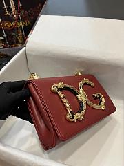 D&G Girls Shoulder Bag Wine Red Nappa 1882 - 6