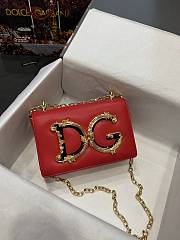 D&G Girls Shoulder Bag Red Nappa 1880 - 1