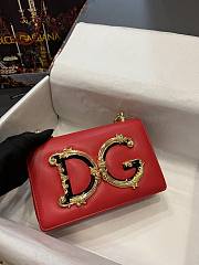 D&G Girls Shoulder Bag Red Nappa 1880 - 4