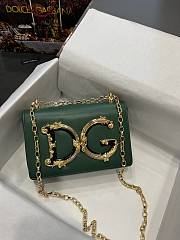 D&G Girls Shoulder Bag Green Nappa 1879 - 1