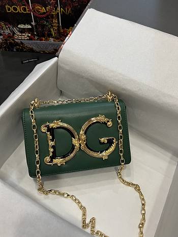 D&G Girls Shoulder Bag Green Nappa 1879