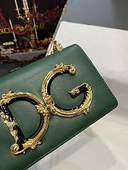 D&G Girls Shoulder Bag Green Nappa 1879 - 4