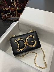 D&G Girls Shoulder Bag Black Nappa 1878 - 1