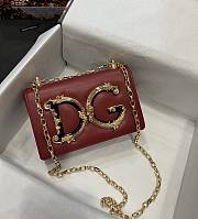 D&G Girls Shoulder Bag Wine Red Nappa 1882 - 1