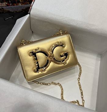 D&G Girls Shoulder Bag Gold Nappa 1885