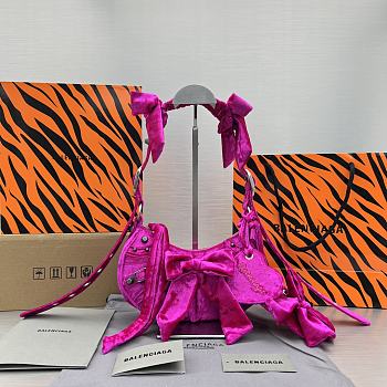 Balenciaga Le Cagole XS Hot Pink Velvet 5440