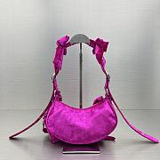 Balenciaga Le Cagole XS Hot Pink Velvet 5440 - 4