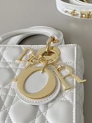 Dior Lady ABC White Lambskin Gold Tone 20cm - 4