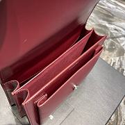 YSL Medium Sunset Bag 22 Red Rouge Opyum Lambskin Silver Tone 422906  - 5