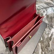 YSL Medium Sunset Bag 22 Red Rouge Opyum Lambskin Gold Tone 422906 - 2