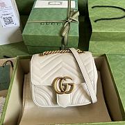 Gucci GG Marmont Mini 18 White Matelassé Leather - 1