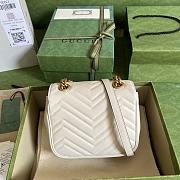Gucci GG Marmont Mini 18 White Matelassé Leather - 3