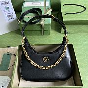 Gucci Aphrodite Small Shoulder Bag 25 Black Soft Leather - 1