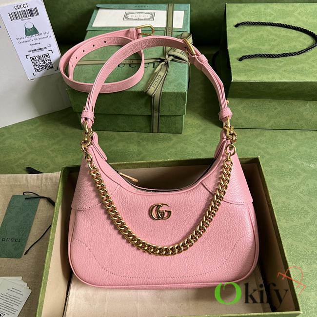 Gucci Aphrodite Small Shoulder Bag 25 Pink Soft Leather - 1