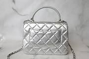 Chanel Trendy CC New Version Quilted Top Handle 25 Silver Lambskin - 4