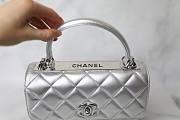 Chanel Trendy CC New Version Quilted Top Handle 25 Silver Lambskin - 5