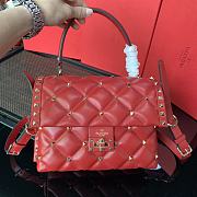 Valentino Rockstuds Top Handle Red Leather 0055 - 1