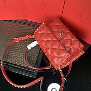 Valentino Rockstuds Top Handle Red Leather 0055 - 2