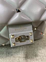 Valentino Rockstuds Top Handle Gray Leather 0055 - 3