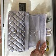CC Medium Flap Bag Metallic Silver Lambskin  - 4