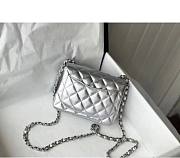 CC Mini Flap Bag Metallic Silver Lambskin - 3