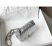 CC Mini Flap Bag Metallic Silver Lambskin - 2