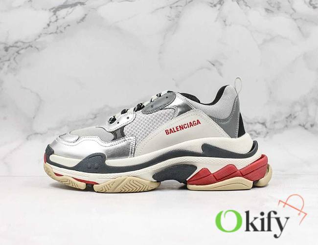 Balenciaga Triple S Sneakers Silver and Red BagsAll 4826 - 1