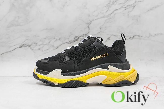 Balenciaga Triple S Sneakers Black and Yellow BagsAll 4824 - 1