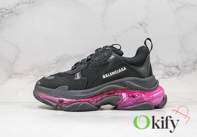 Balenciaga Triple S Sneakers Black and Pink BagsAll 4808 - 1