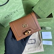 Gucci Diana Wallet 11 with Bamboo Brown Leather - 1