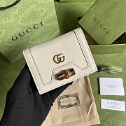 Gucci Diana Wallet 11 with Bamboo White Leather - 1