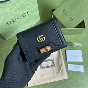 Gucci Diana Wallet 11 with Bamboo Black Leather - 1