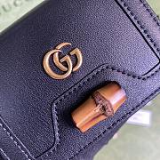 Gucci Diana Wallet 11 with Bamboo Black Leather - 3