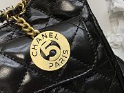 CC 23C Small Hobo Black Leather Gold Metal - 6