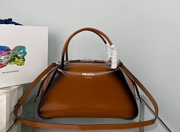 Prada Brushed Shiny Brown Leather 31 Supernova Handbag