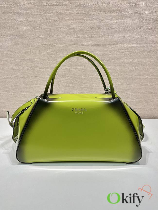 Prada Brushed Shiny Green Leather 31 Supernova Handbag - 1