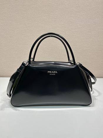 Prada Brushed Shiny Black Leather 31 Supernova Handbag