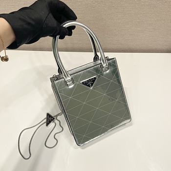 Prada Hammered Triangle-Panel Mini Bag Metallic Leather