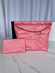 CC 22 Handbag Small Pink Calfskin & Gold-Tone Metal - 1