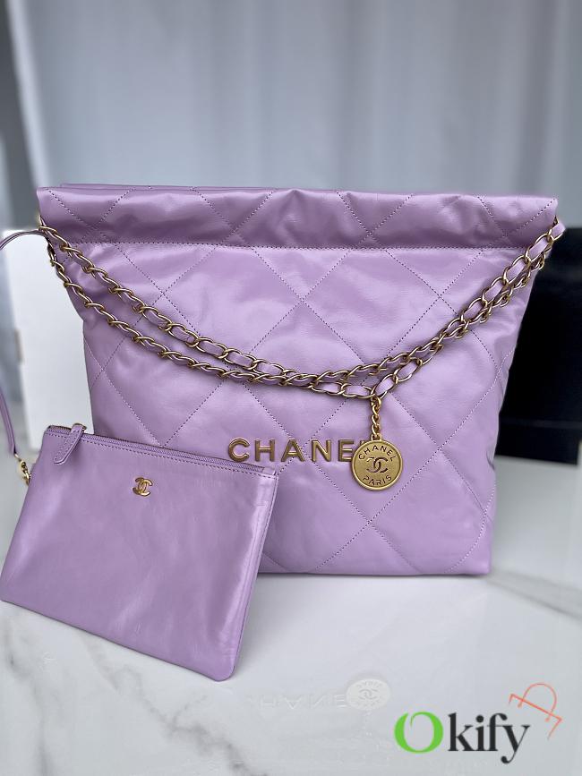 CC 22 Handbag Small Purple Calfskin & Gold-Tone Metal 11146 - 1