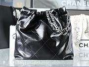 CC 22 Handbag Small Black Calfskin & Silver-Tone Metal 11147 - 2